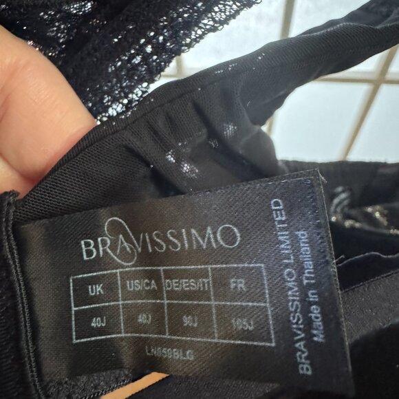 Bravissimo Black and Gold Mila Bra 40J and Panty 2XL - Picture 4 of 4